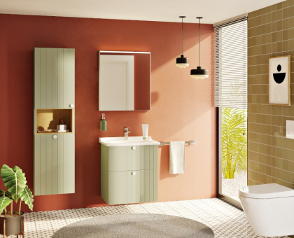 Зеркальный шкафчик 60 см с подсветкой, левосторонний