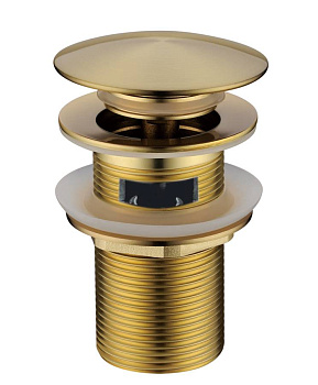 Слив для раковины, автомат(клик-клак) Matt Gold с переливом