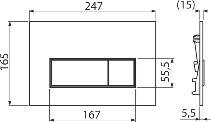 Кнопка управления для скрытых систем инсталляции, золотой-глянец Кнопка управления для скрытых систем инсталляции, золотой-глянец