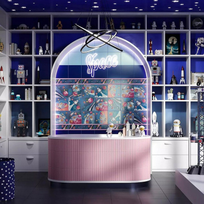 Плитка настенная 5113 Калейдоскоп синий 20*20*6,9 (26шт/1,04м2) , м2