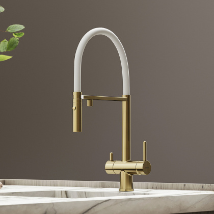 Смеситель для кухни SANCOS Imola с возможностью подключения фильтра для воды, цвет брашированное золото, арт. SC4010BG Смеситель для кухни SANCOS Imola с возможностью подключения фильтра для воды, цвет брашированное золото, арт. SC4010BG