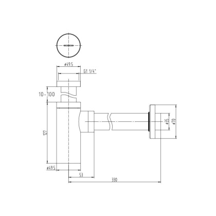 Сифон для раковины Allen Brau Priority 5.31025-BN никель браш