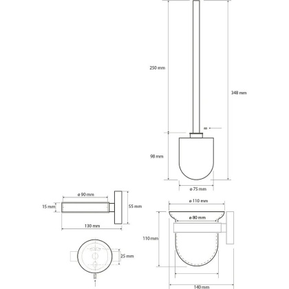 Ёршик подвесной (стекло), щётка черная