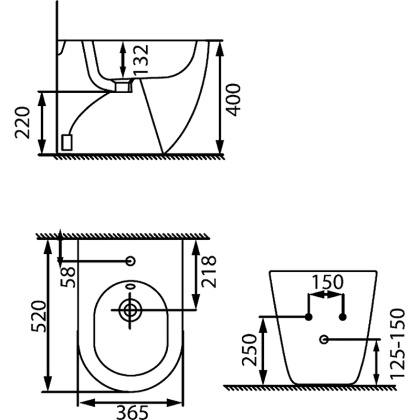 Биде напольное Allen Brau Reality 4.32005.20 белый глянец Биде напольное Allen Brau Reality 4.32005.20 белый глянец