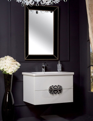 Тумба 80см*43,5 WHITE (керам.моноблок) 830-080-WH Boheme