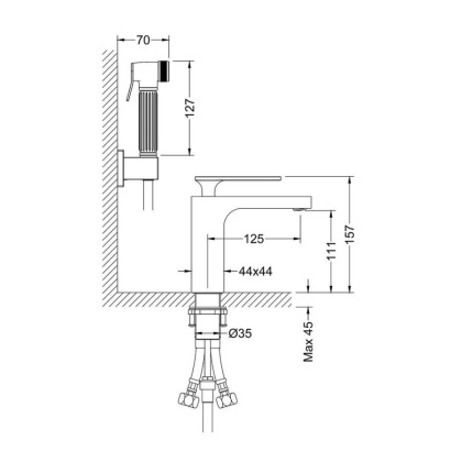 Смеситель Timo Torne 4360/00G для раковины с гигиеническим душем, хром Смеситель Timo Torne 4360/00G для раковины с гигиеническим душем, хром