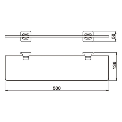 Полка стеклянная, RG1519H Rose, Черный