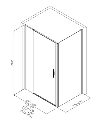Душевой уголок Allen Brau Priority 160x90 3.31038.BA + 3.31044.BA серебро браш