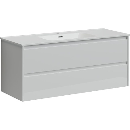 Тумба подвесная SANCOS Libra 1190х450х500, c двумя ящиками оснащенными доводчиками, белый глянец , арт. LB120-1W