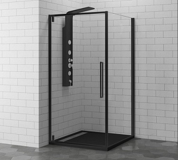 Душевой уголок RGW SV-43B, 06324308-014, 80 х 100 см прямоугольный, стекло прозрачное, черный