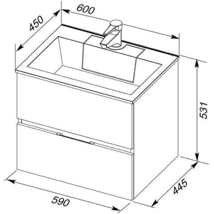 Тумба с раковиной Aquanet Алвита 60 белый