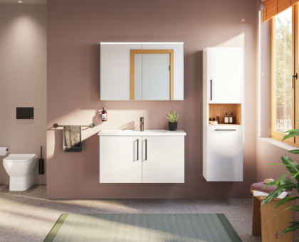 Зеркальный шкафчик 100 см с подсветкой