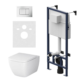 IS70231.901701 Инсталляция с клавишей ProC S мат Хром с подвесным унитазом Gem FlashClean с сид м/лифт IS70231.901701 Инсталляция с клавишей ProC S мат Хром с подвесным унитазом Gem FlashClean с сид м/лифт