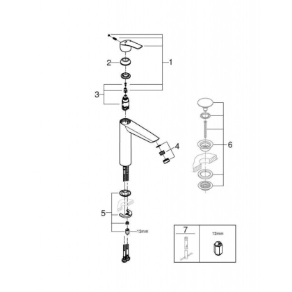 Смеситель для раковины Grohe Eurosmart 2021 XL-size, 23971003 Смеситель для раковины Grohe Eurosmart 2021 XL-size, 23971003