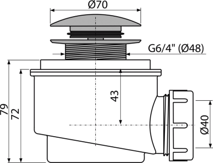 Сифон для душевого поддона CLICK/CLACK, металл