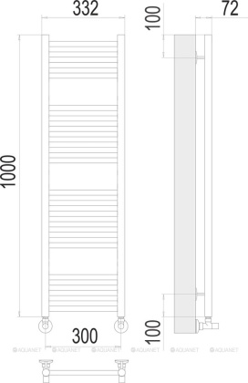 Полотенцесушитель Terminus Аврора П20 300х1000