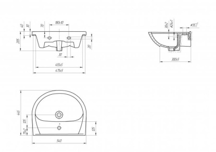Раковина Cersanit Erica 55 Раковина Cersanit Erica 55
