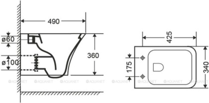 Подвесной безободковый унитаз Orange