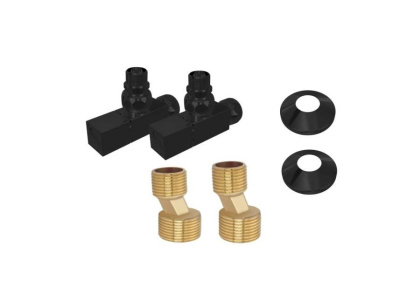 Комплект фитингов для нижнего подключения водяных полотенцесушителей типа лесенка Aquatek ( вентиль квадрат г/ш 3/4х1/2 - 2 шт + эксцентрик 3/4х1/2 - 2 шт + отражатель 3/4 - 2 шт), цвет черный муар Комплект фитингов для нижнего подключения водяных полотенцесушителей типа лесенка Aquatek ( вентиль квадрат г/ш 3/4х1/2 - 2 шт + эксцентрик 3/4х1/2 - 2 шт + отражатель 3/4 - 2 шт), цвет черный муар