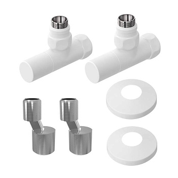 Комплект подключения Lemark LM03412RW с круглыми вентилями, белый Комплект подключения Lemark LM03412RW с круглыми вентилями, белый