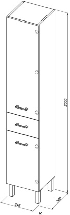 Шкаф-пенал для ванной Aquanet Верона белый