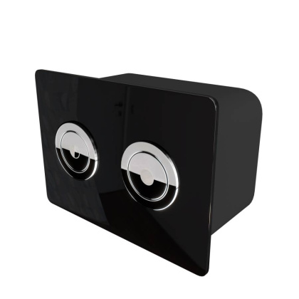 Клавиша смыва для пневматической инсталляции Point Венера, установка в стену, черный/хром, PN44072BC Клавиша смыва для пневматической инсталляции Point Венера, установка в стену, черный/хром, PN44072BC