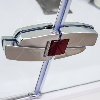 Душевой уголок RGW SA-41, 02034180-11, 80 х 100 см прямоугольный, стекло прозрачное, хром/красный