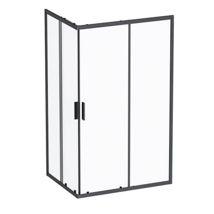 W93G-404-120290-BT Gem S Twin Slide 120x90. Душевое ограждение,120x90, профиль Черный мат., стекло п