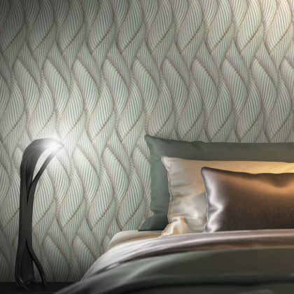 Обои виниловые Трессаж мотив, зеленый