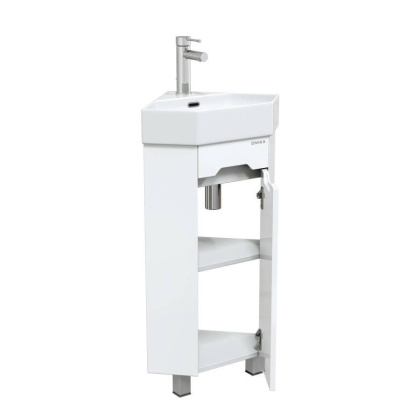 Тумба Onika Айленд 35 напольная, белая, угловая (ум. Line)