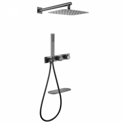 Душевая система ABBER Rund AF8750NG скрытого монтажа с изливом, термостат, никель Душевая система ABBER Rund AF8750NG скрытого монтажа с изливом, термостат, никель