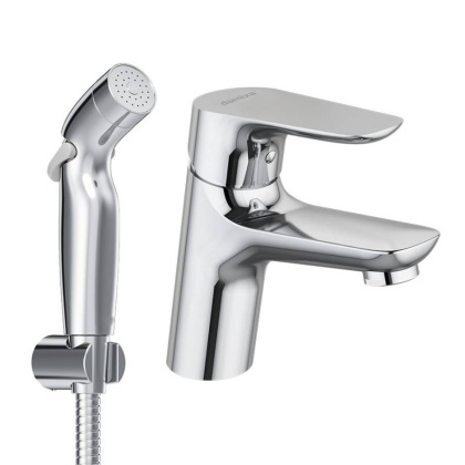 770300001 Jupiter, Смеситель для умывальника с гиг. душем, Хром