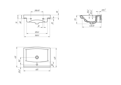 Раковина универсальная STRIM 60 1 отв. Раковина универсальная STRIM 60 1 отв.