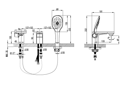 Смеситель Lemark Shift LM4347C для ванны Смеситель Lemark Shift LM4347C для ванны