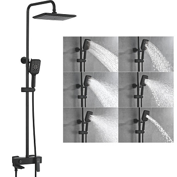 Душевая система латунь черный R2736H