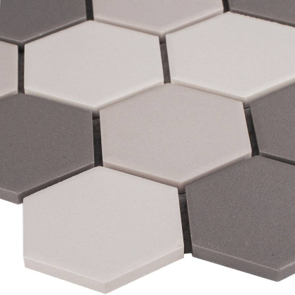 Противоскользящая мозаика, Hexagon Grey Mix Antislip 51x59, Non-Slip Противоскользящая мозаика, Hexagon Grey Mix Antislip 51x59, Non-Slip
