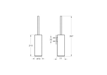 Origin Держатель ершика, цвет медный