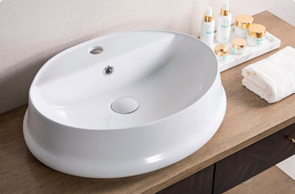 Раковина керамическая накладная овальная BB1399