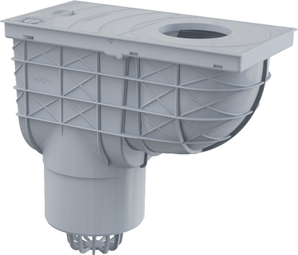 Ливнеотвод 300×155/125 мм, сток – прямой, серый