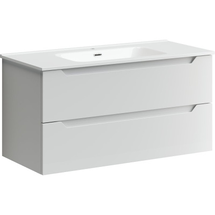 Тумба подвесная SANCOS Norma 2.0 990х450х500, c двумя ящиками оснащенными доводчиками, белый глянец , арт. NR2.100W