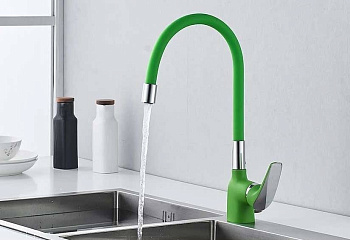Смеситель для кухни латунь, зеленый S443-5