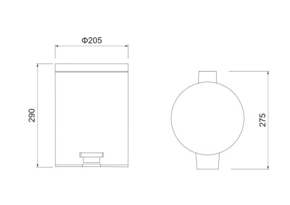 Корзина для мусора с педалью, 5л AQUATEK, матовый черный AQ4991MB