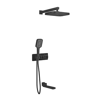Душевая система с термостатом встраиваемая Rose R1095H, черный