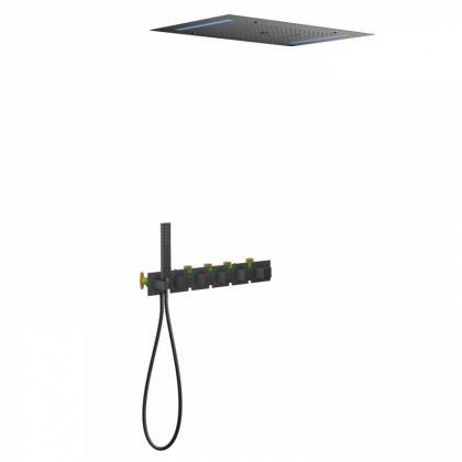 Душевая система Timo Petruma SX-5229/03SM скрытого монтажа с термостатом, черная матовая Душевая система Timo Petruma SX-5229/03SM скрытого монтажа с термостатом, черная матовая