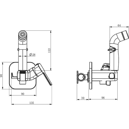 Гигиенический душ встраиваемый RUSH Capri (CA1435-99G)