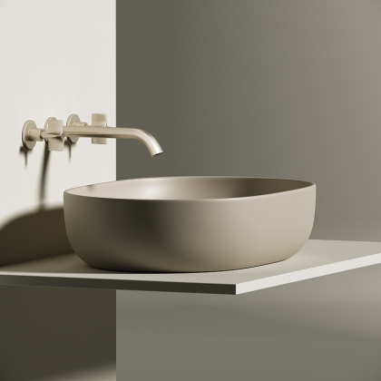 Умывальник чаша накладная овальная (цвет Капучино Матовый) Element 600*415*135мм