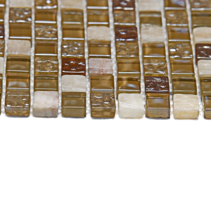 Мозаика стеклянная с камнем Glass Stone-1 (чип 8*15*15) 300*300(11шт-0.99м2), м2
