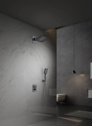 Душевой комплект Inspire VSFW-3I21MT4GM встраиваемый, термостат, двухрежимный, вороненая сталь