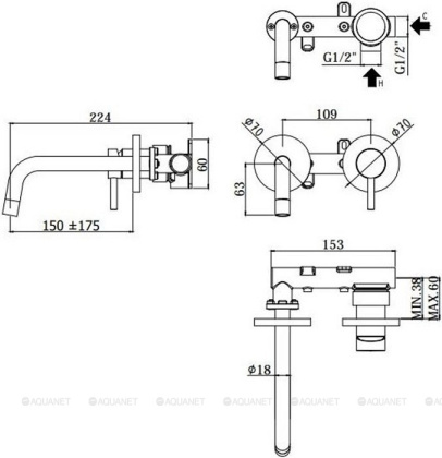 Смеситель для раковины Paffoni Light LIG101NO70 (с внутренней частью) Смеситель для раковины Paffoni Light LIG101NO70 (с внутренней частью)