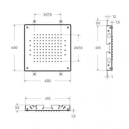 CZR-SD1-43-BS Верхний душ встраиваемый с функцией дождя из нержавеющей стали 430x430x10, исполнение матовая бронза CZR-SD1-43-BS Верхний душ встраиваемый с функцией дождя из нержавеющей стали 430x430x10, исполнение матовая бронза